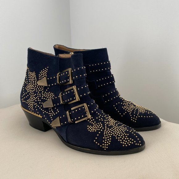 Chloe Susanna Boot in Navy Suede, size 37 - Picture 2 of 16